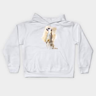 Watercolor Painting - Meerkat Sentinel Kids Hoodie